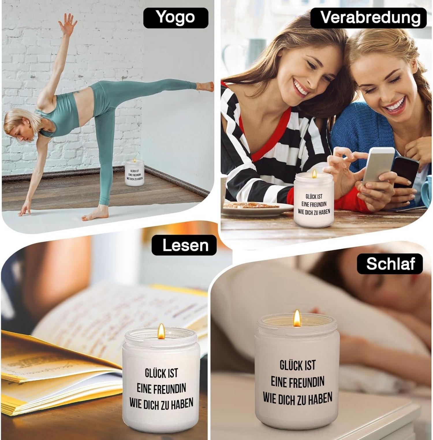 Geschenk für Freundin Lavendel Duftkerze Geburtstag Weihnachten