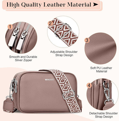 Damen Umhängetasche PU Leder Crossbody Bag Verstellbar