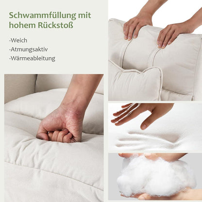 Relaxsessel mit Liegefunktion & Hocker – Bequemer Fernsehsessel Creme