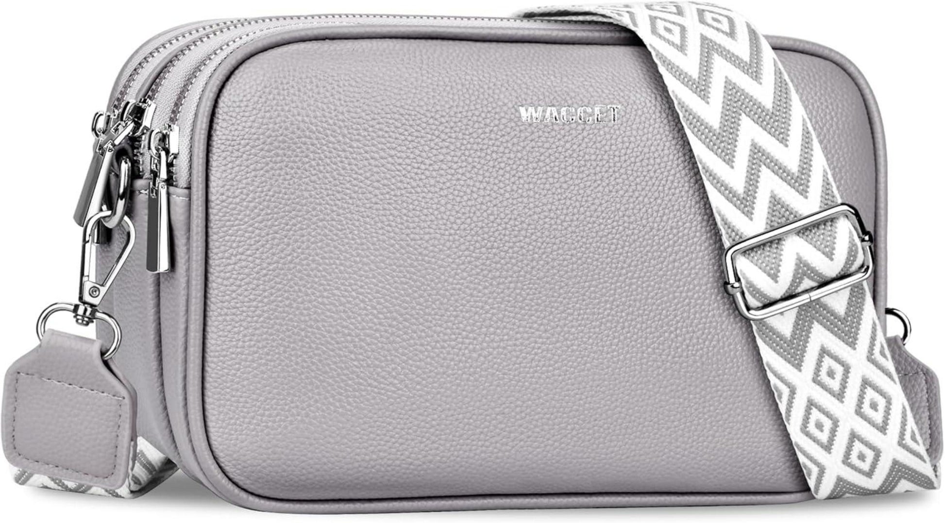 WACCET Umhängetasche Damen Schultertasche PU Leder Crossbody Bag