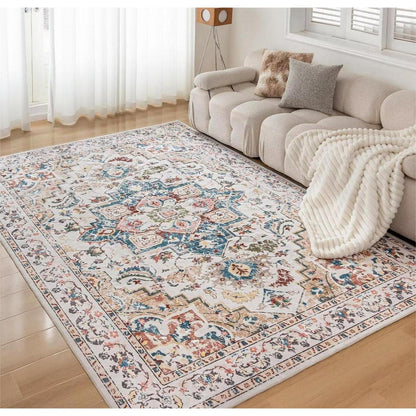 Waschbarer Vintage Teppich 80x150cm – Kurzflor Wohnzimmer Teppich