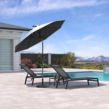Sonnenschirm rund 245cm knickbar mit Kurbel, Aluminiumgestell Grau