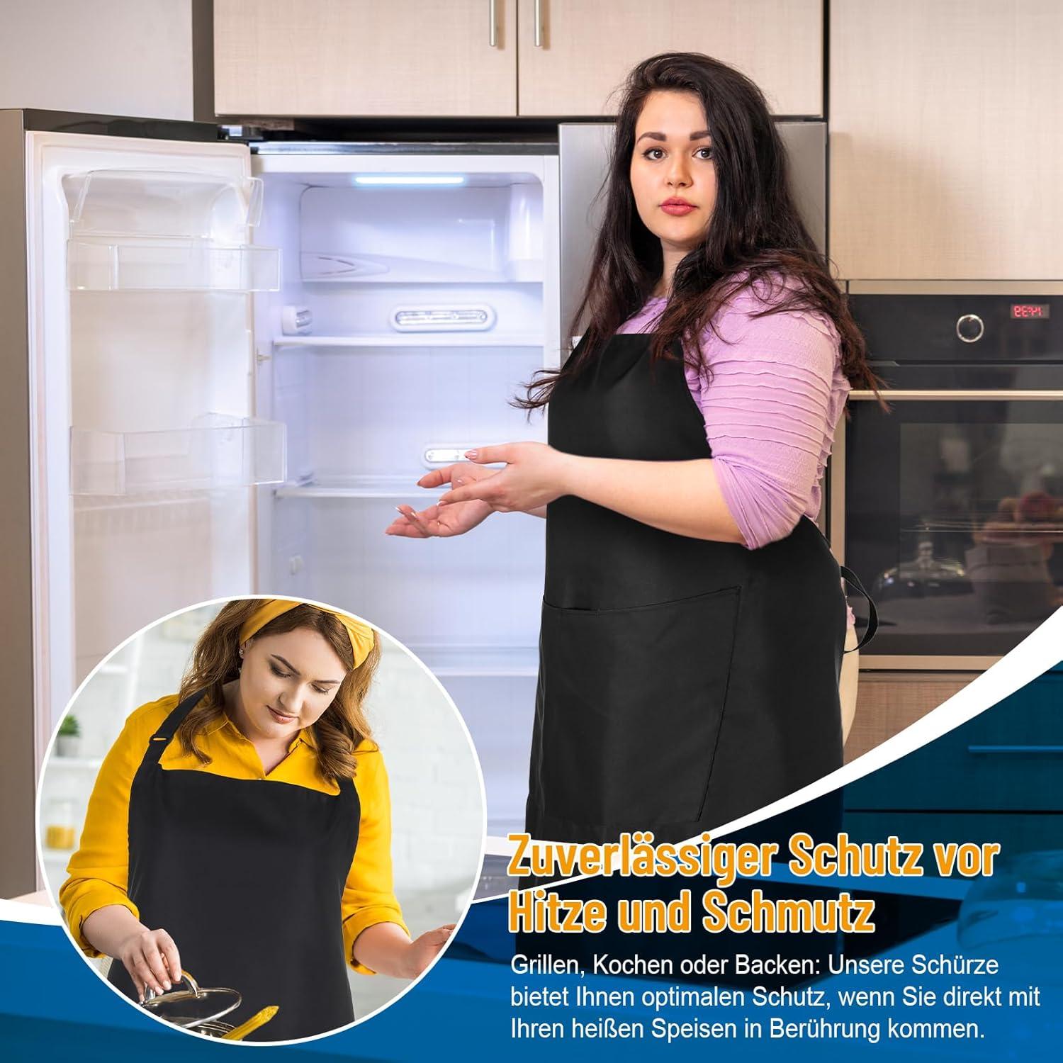 Lustige Schwarze Schürze Übergröße Damen Küche Kochen Wasserdicht