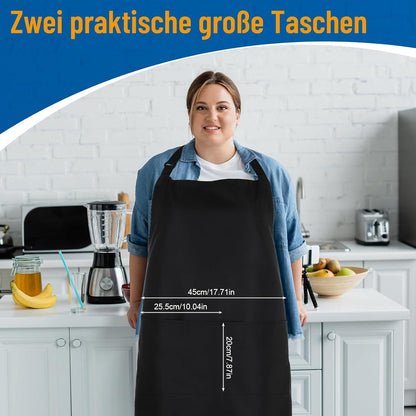 Lustige Schwarze Schürze Übergröße Damen Küche Kochen Wasserdicht