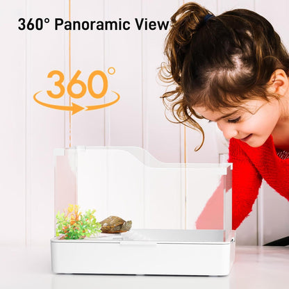 Schildkröten-Aquarium Acryltank Komplettset Liegefläche 360° Panorama Filtration