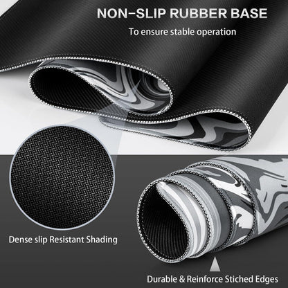 Abetcabe XXL Gaming Mauspad 900x500x3mm Schwarz-Grau Fluid-Kunstdruck