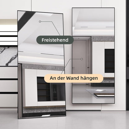 Standspiegel Schwarz 180x80cm | Ganzkörper Spiegel mit Metallrahmen
