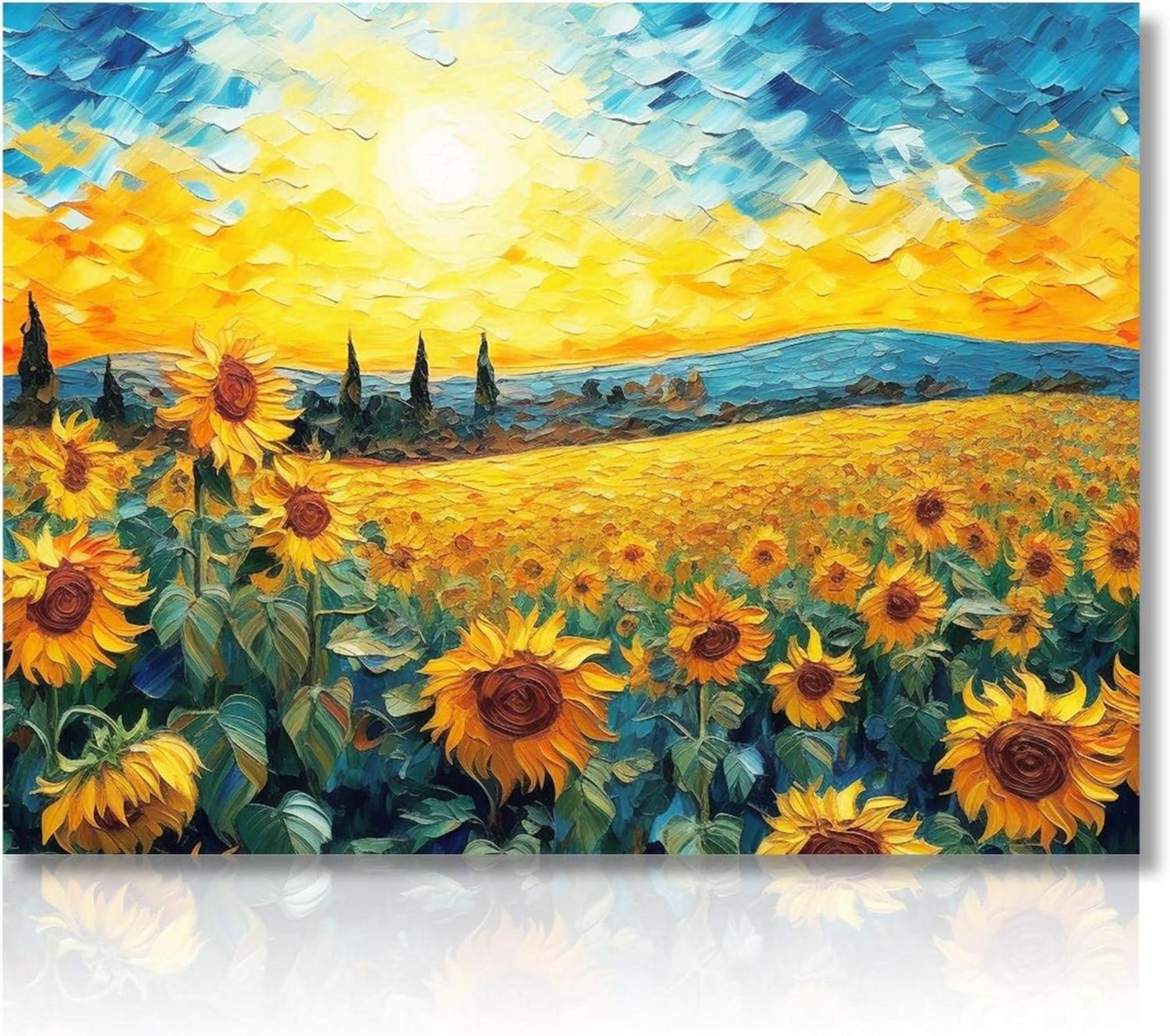 Moderne Sonnenblumen Wandbilder Ölgemälde Deko 30x40 cm