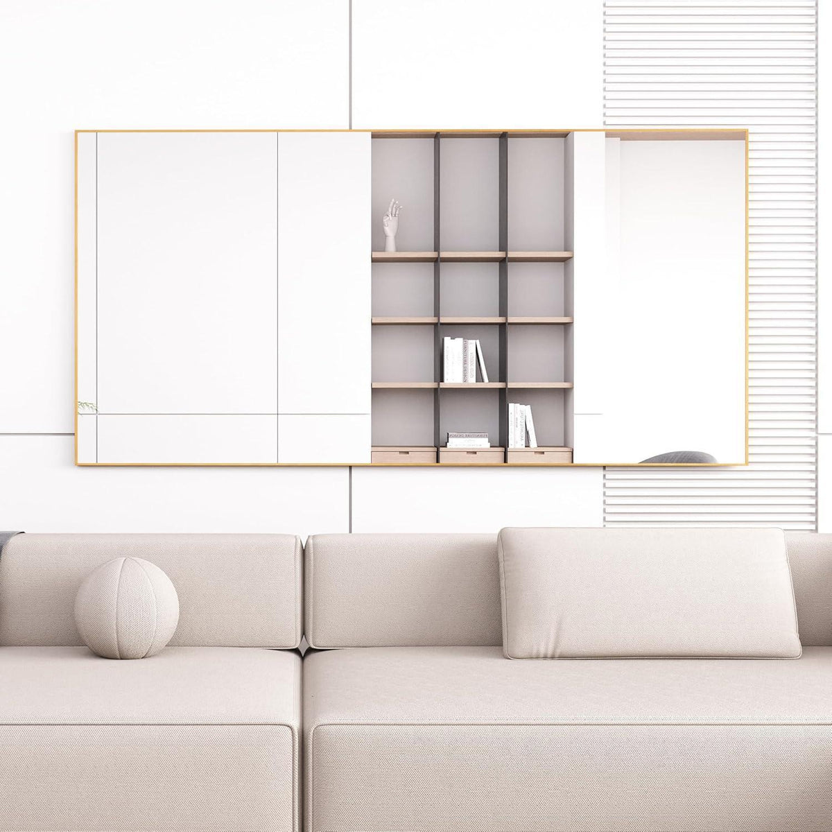 Ganzkörperspiegel Standspiegel Gold 200x100cm | Lehnbar & Wandmontage