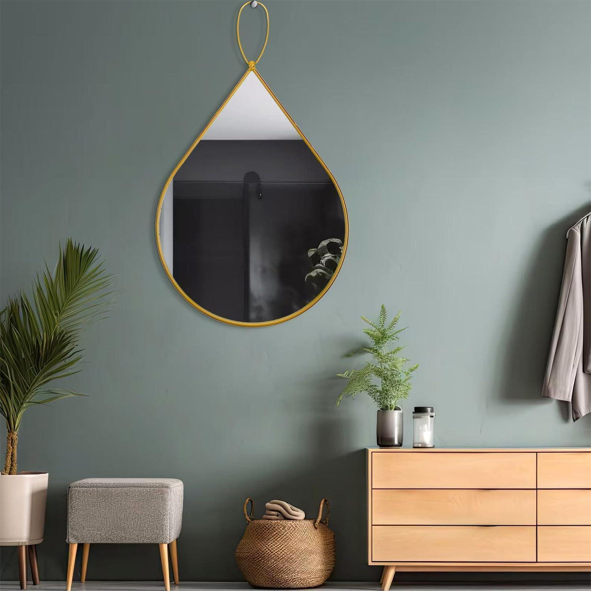 Gold Wandspiegel Modern 65x45 cm Badezimmer Spiegel