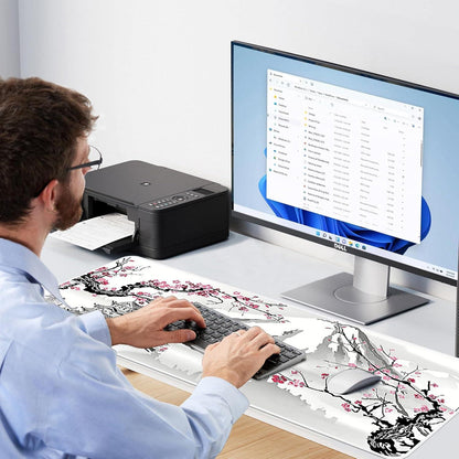 Gaming Mauspad XXL 800x300mm Rutschfester Gummibasis Kirschblüte
