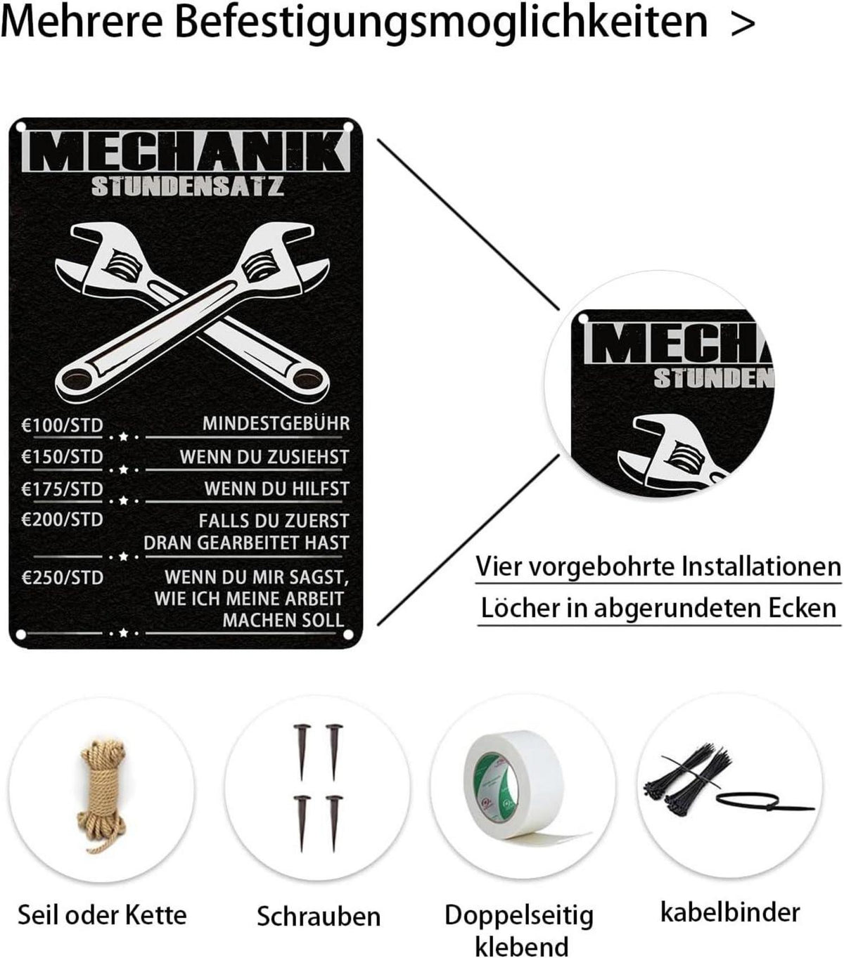 Mechaniker Metallschild Retro Wanddekoration 20x30 cm