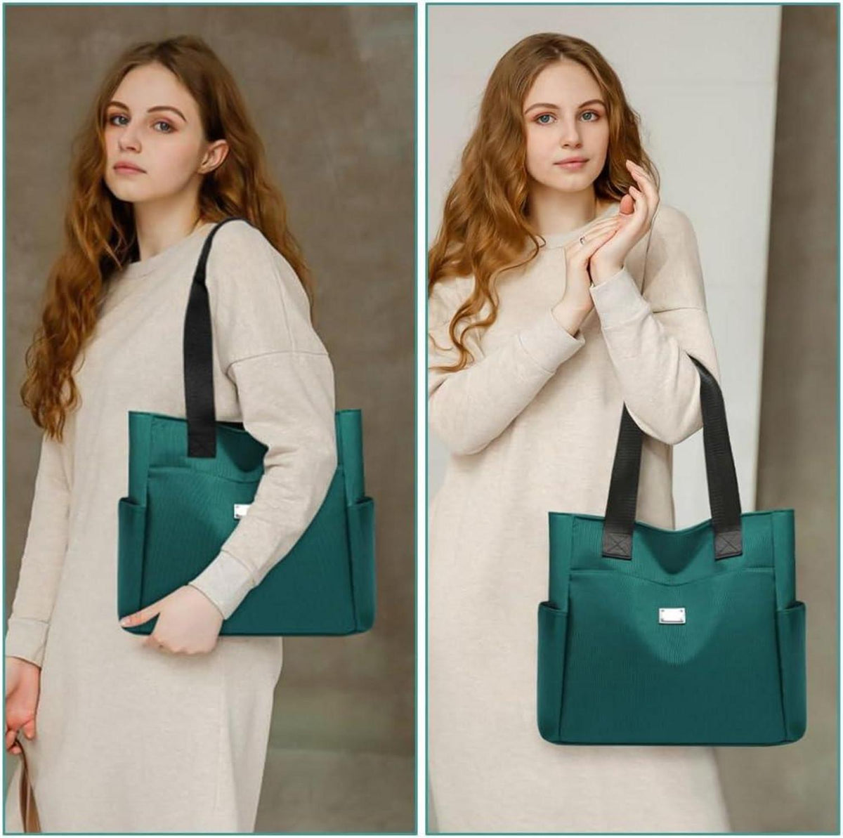 Damen Umhängetasche Nylon Handtasche Wasserdicht Reißverschluss Mehrere Taschen