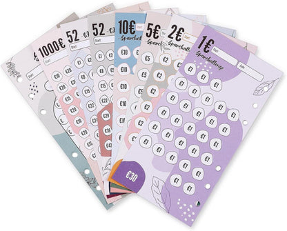 Budget Planner A6 Sparchallenge Geld Haushaltsbuch Organizer, Schwarz