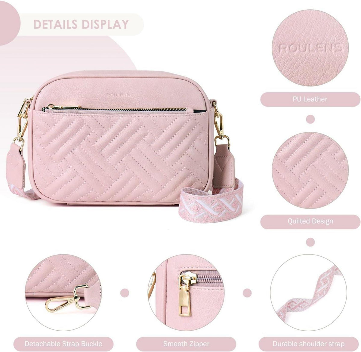 Damen Umhängetasche PU Leder Crossbody RFID Schutz