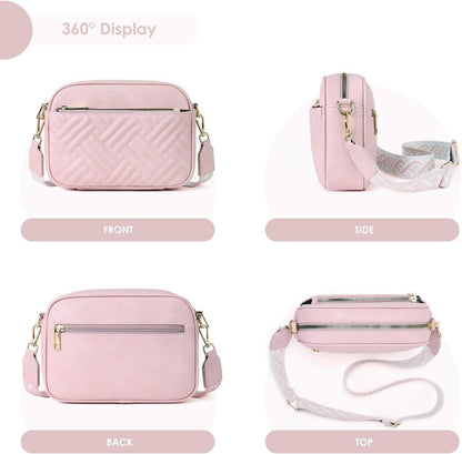 Damen Quilted PU Leder Umhängetasche mit RFID Schutz