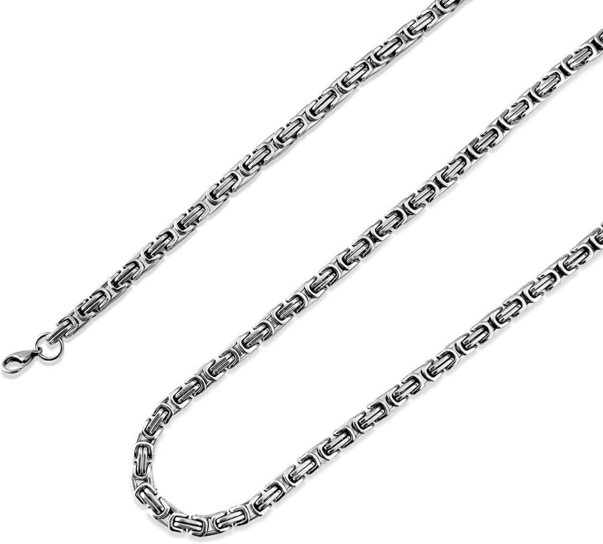 Königskette Silber Herren Edelstahl 5mm Halskette 61cm