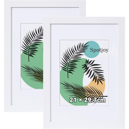 Bilderrahmen DIN A4 2er Set Holzrahmen Acrylglas