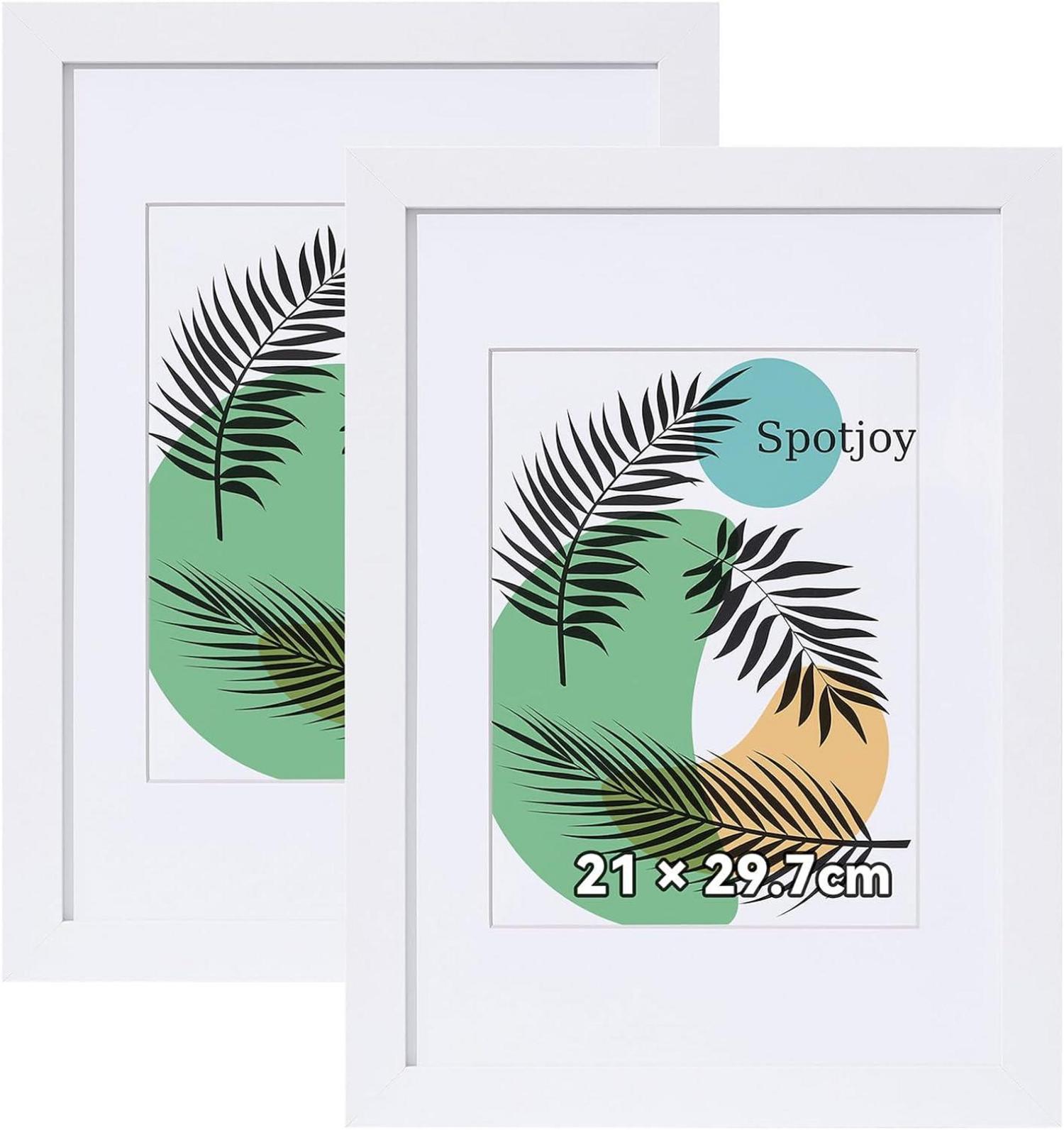 Bilderrahmen Set DIN A4 Acrylglas Weiß 2erPack Collage Passepartout