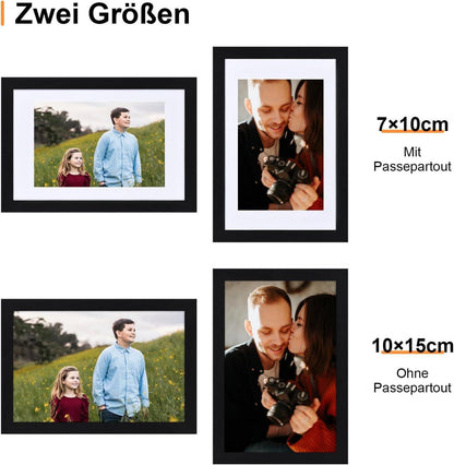 Bilderrahmen 10x15 cm 2er Set Fotorahmen Holzrahmen mit