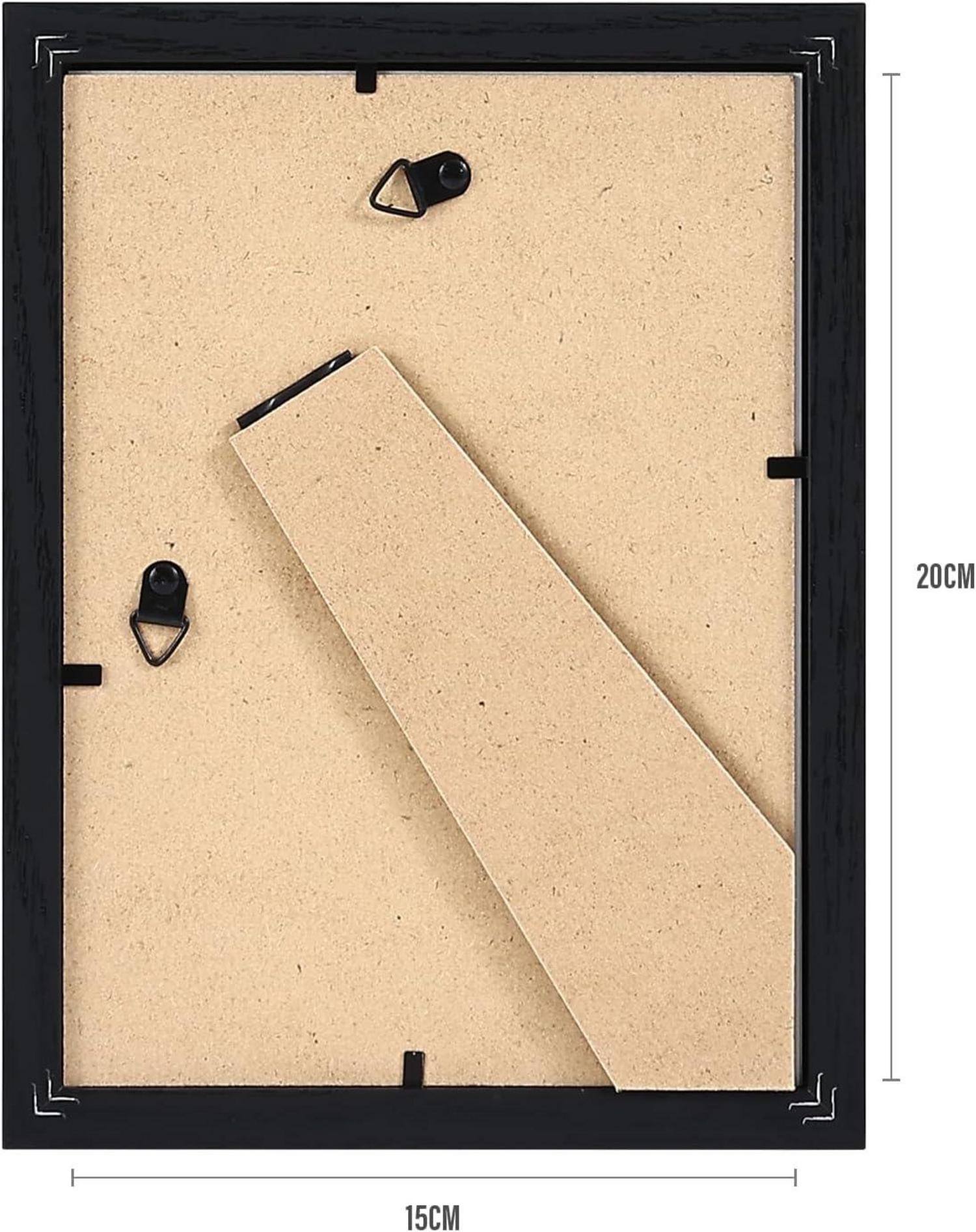 Bilderrahmen Set 10x15cm Schwarz 2er Pack mit Passepartout Holzrahmen Acrylglas