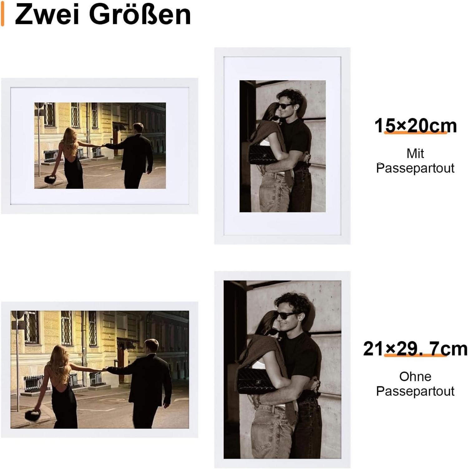 Spotjoy Bilderrahmen DIN A4 3er Set Holzrahmen Acrylglas