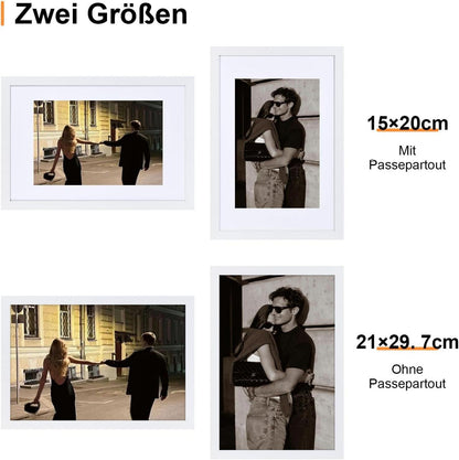 Spotjoy Bilderrahmen DIN A4 3er Set Holzrahmen Acrylglas