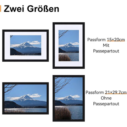 Bilderrahmen DIN A4 3er Set Schwarz Holzrahmen Spotjoy