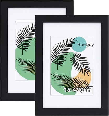 Moderne Bilderrahmen Set Acrylglas Schwarz 15x20cm 2er Pack