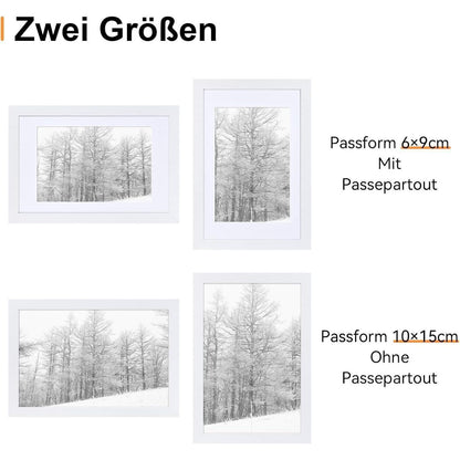 Bilderrahmen 10x15cm 3er Set Weiß Holzrahmen Acrylglas