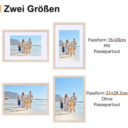 Spotjoy Bilderrahmen DIN A4 2er Set – Schwarz Holzrahmen mit