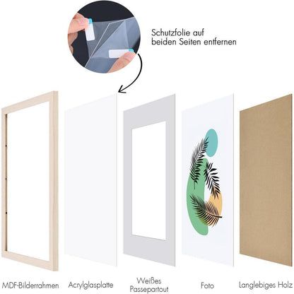 Spotjoy Bilderrahmen DIN A4 2er Set – Schwarz Holzrahmen mit