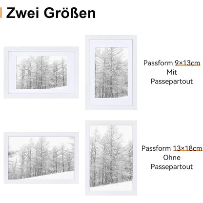 Spotjoy Bilderrahmen 13x18 cm 3er Set Weiß - Fotorahmen mit