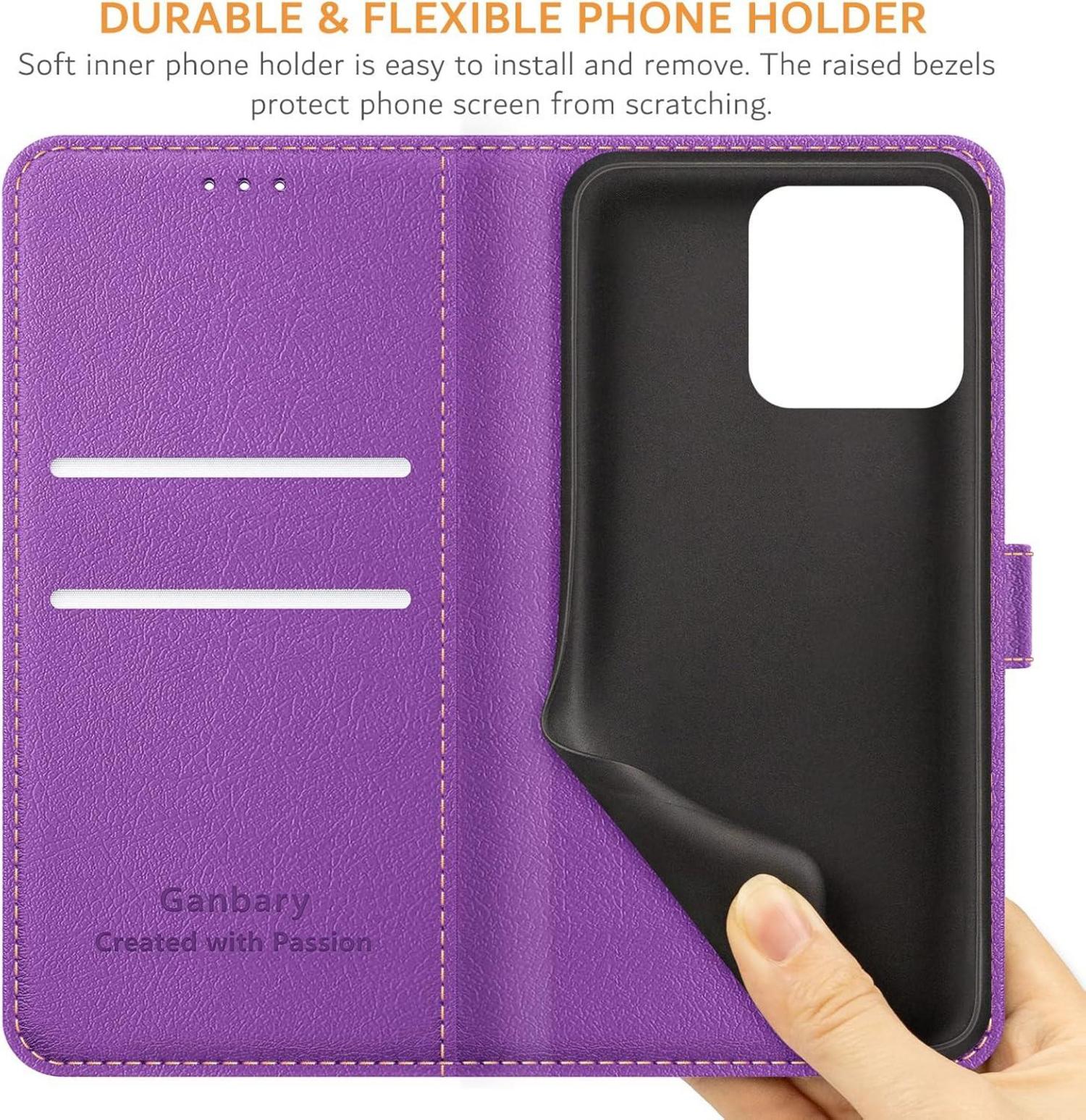 Handyhülle Honor X8b Premium Leder Klapphülle Violett