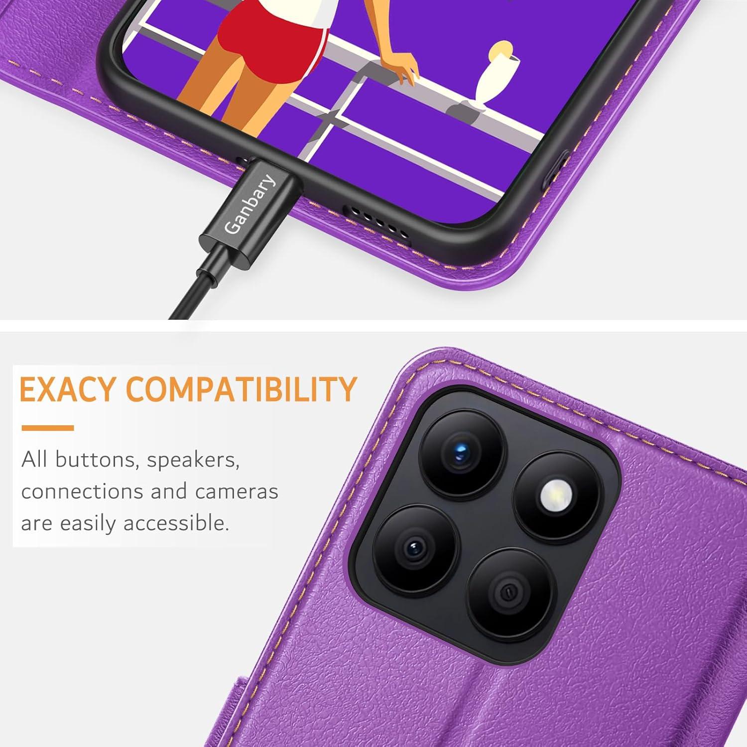 Honor X8b Handyhülle Leder Klapphülle mit Kartenschlitzen & Standfunktion