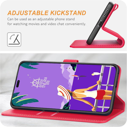 Leder Handyhülle Honor X8b Rot Etui mit Standfunktion & Kartenschlitzen