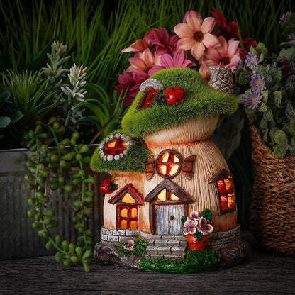 Gartendeko Solarleuchte Pilz feenhaft, Kunstharz 16cm