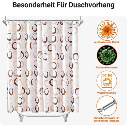 Duschvorhang Kamelfarbe Kreis 120x200cm Wasserabweisend