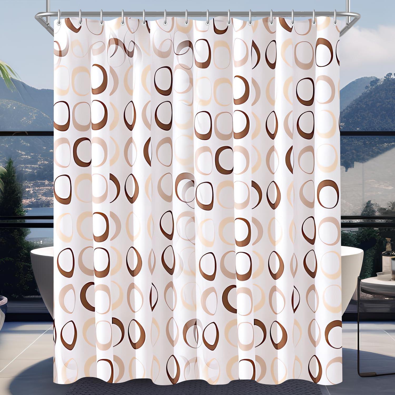 Duschvorhang Antischimmel Kreis Kamelfarbe 120x200cm Polyester