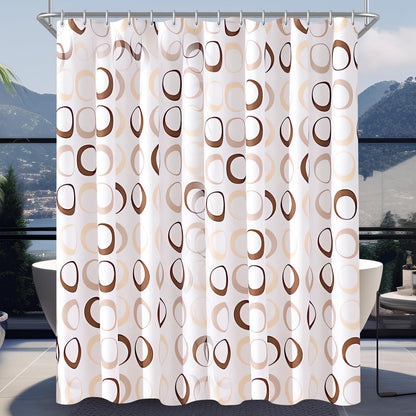Duschvorhang Antischimmel Kreis Kamelfarbe 120x200cm Polyester