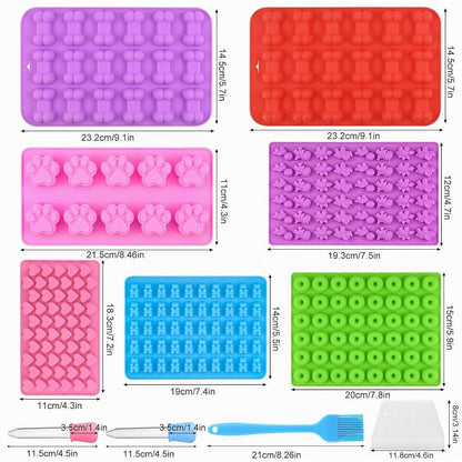Backmatten für Hundeleckerli – 9er Set mit Bürste