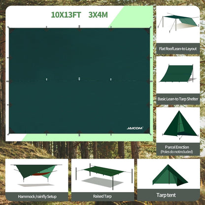 Camping Tarp Wasserdicht UV-Schutz für Outdoor-Aktivitäten 4m