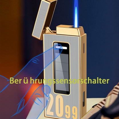Solar-Feuerzeug Nachfüllbares Windproof Schwarz Gold Männergeschenk