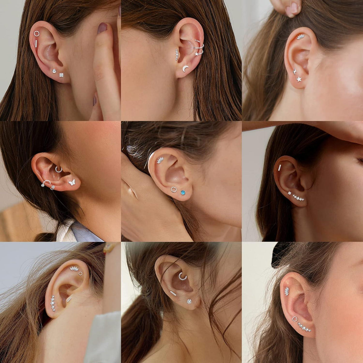 Kleine Ohrringe Set Chirurgenstahl Damen Piercing Ohrstecker