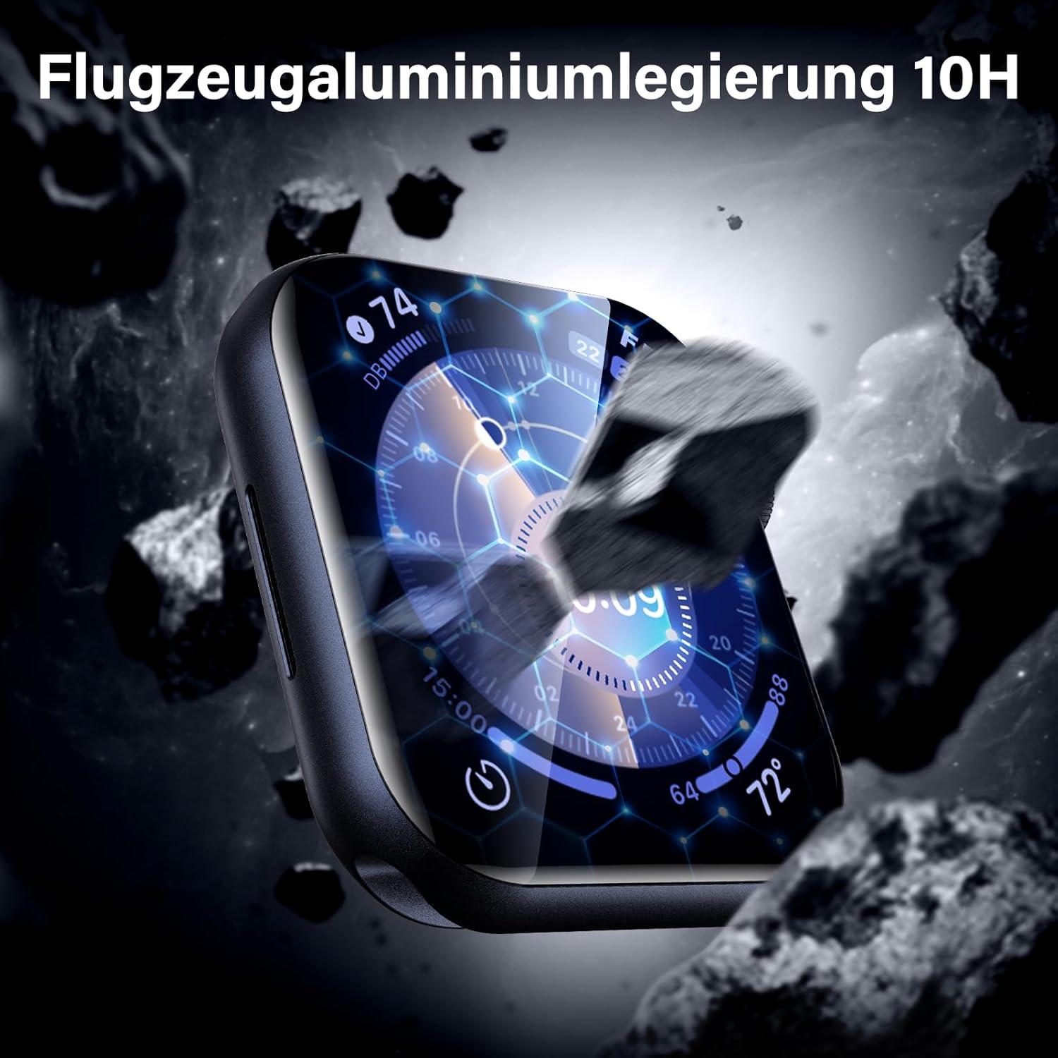 Panzerfolie für Apple Watch 45mm - 2er Pack - Transparent - Kratzschutz - 3D Vollabdeckung