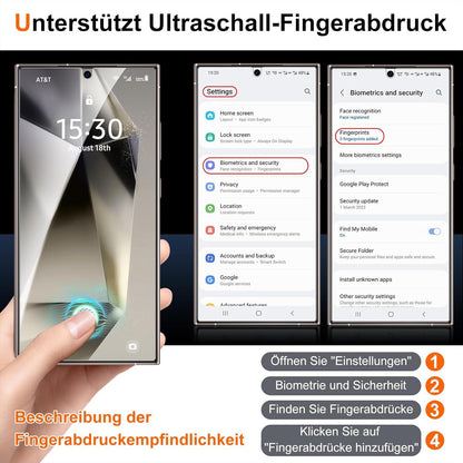 Samsung Galaxy S24 Ultra Schutzfolie und Kameraschutz, 2 Stück - Premium Displayschutz