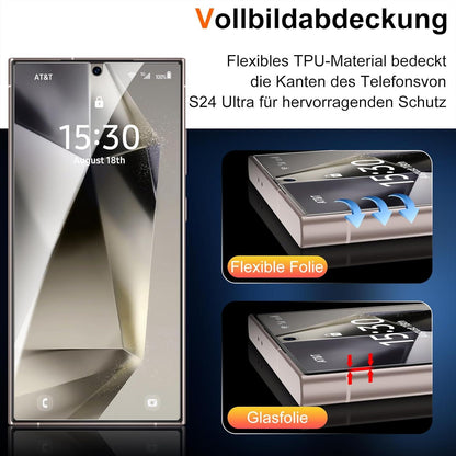 Schutzfolie für Samsung Galaxy S24 Ultra Display, 2 Folien und Kameraschutz