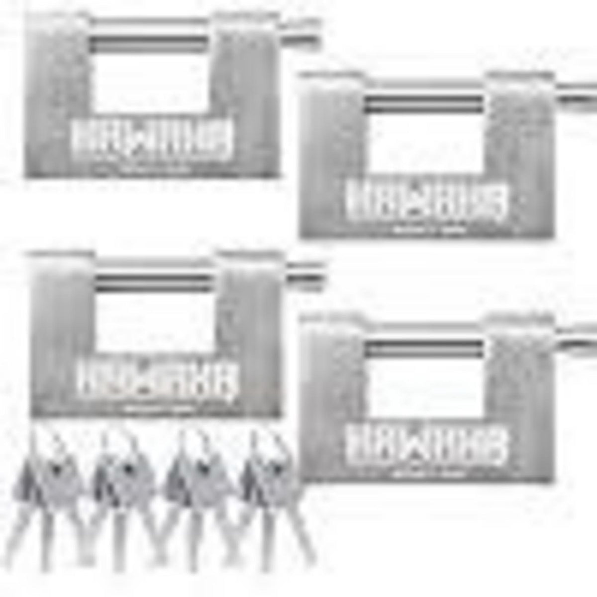 Edelstahl Vorhängeschloss 80mm - 4er Set, Gleicher Schlüssel