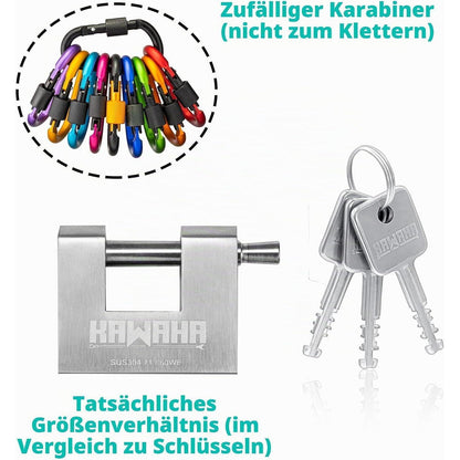 Edelstahl Vorhängeschloss 60mm - 2er Set - Gleichschließend