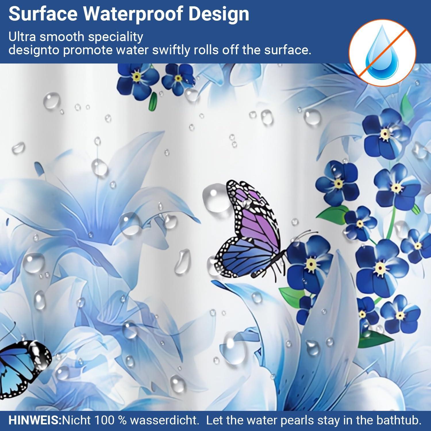 Duschvorhang Blauer Schmetterling 240x180cm wasserabweisend